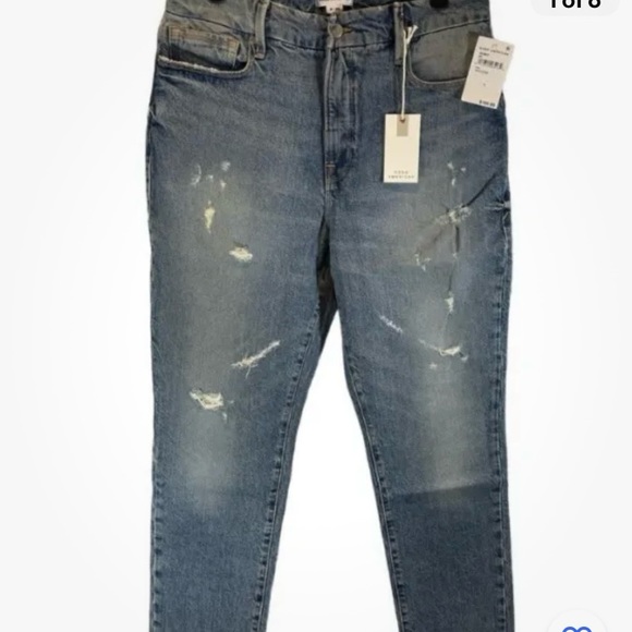Good American Denim - Good American Good Classic Women’s Distressed Hi Rise Indigo Jeans 0/25